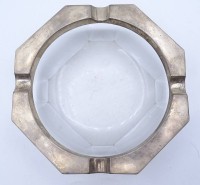 Glaschenbecher mit Silberrand 0.830, D. 15,5cm