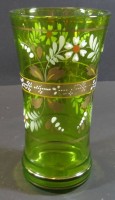 kl. grüne Vase, Emaillemalerei, H-15 cm
