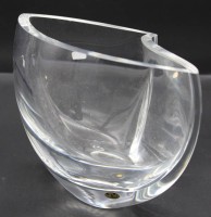 Vase, Peil, farbloses Glas, 2x bestossen, H-ca. 16,5cm B-20cm.