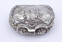 Tabatiere mit Reliefdekor,Silber 0.835, 106g., 8,0x6,0x4,0cm