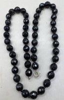 Auktion 371<br>schwarze Glas-Kette?, wohl Trauerschmuck, L- 56 cm