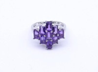 Silber Ring mit facc. Amethyste,Sterling Silber 0.925, 