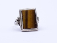 Silber Ring mit Tigerauge, Silber 0.835, 6,0g., RG 62