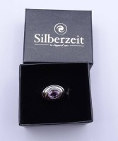 Silber Ring mit oval facc. Fluorit, Sterling Silber 0.925, 6,0 g., RG 56, ungetragene Ware