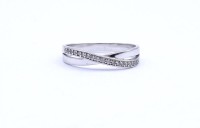 Auktion 331 / Los 1039 <br>Silber Ring mit klaren Steinen, Sterling Silber 0.925, 2,4g., RG 60