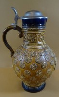 Los 9034 <br>Westerwald-Weinkrug mit Zinndeckel, Merkelbach, H-30 cm