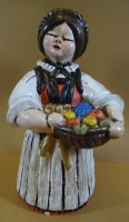 Los 9041 <br>Mädchen mit Früchtekorb, Thun-Bozen, Kleidsaum kl. Abplatzer, H-22 cm