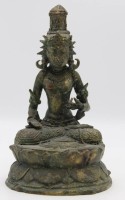 Auktion  / Los 15506 <br>Bronze-Tara, älter, H-18cm.