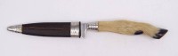Los 16001 <br>Messer Linder Pro-Nicker mit Rehfußgriff, neuwertig, L. mit Scheide: 237 cm