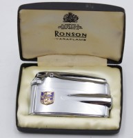 Los 16019 <br>Ein Feuerzeug von Ronson in OVP mit Windsor-Emblem , H-4cm B-6,5 cm