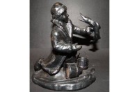 Auktion 365<br>russische Gusseisen-Figur, Jemeljan mit dem Hecht, wohl Kasli ?, H-17 cm, 15,5x10 cm