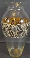 hohe Art Deco Vase, Echinger &amp; Kleiber Zwiesel , H-25,5 cm, in Boden beschriftet