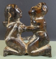 Innuit-Steinschnitzerei, Erotika, junges Paar, H-12 cm, B-10 cm