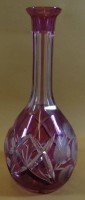 Karaffe mit Schliff, lila get&ouml;nt, H-28 cm, St&ouml;psel fehlt