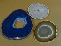 Los  <br>3x Mineralien-Scheiben, 10 bis 14 cm
