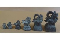 Auktion 369<br>5x alte Bronze Opium Gewichte, China, H-2 bis 7 cm, Kleinstes fehlt!