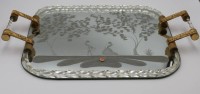 gr. Tablett, Murano, beschliffen, orig. Etikette, guter Zustand, 60 x 40cm.