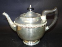 Teekanne mit Holzgriff, Sheffield, Alpha plate, gut erhalten, H-16 cm