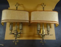 Paar Messing-Wandlampen, H-50 cm, B-29 cm