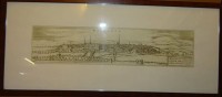 Auktion 500016 / Los  <br>Ansichtenstich "Weimaria" um 1560, Nachdruck, gut ger/Glas, RG 27x62 cm