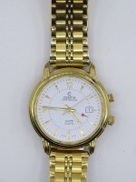 Auktion 500011 / Los  <br>Armbanduhr "Centia President", Quartzwerk, Alarmfunktion, Edelstahlarmband, Gehäuse: 3,5 cm, Funktion nicht geprüft, leichte Alters- und Tragespuren