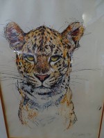 Los 4008 <br>Fritz Rudolf HUG, 1976 (1921-1989) "Tigerkopf"Aquarell, ger/Glas, RG 74x58 cm,