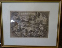 Auktion 331 / Los 5029 <br>Karte des Gutes Holenstein um 1680, bei Neumarkt/Oberpfalz, ger/Glas, Blatt mit Knickstellen etc., RG 50x61 cm
