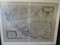 Landkarte des Fürstentumes Stormarn um 1650, Landkreis-Gebiet zwischen Hamburg/Lübeck, ger/Glas, RG 60x74 cm