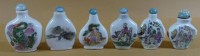 6x div.Snuff Bottles, H-max 7 cm