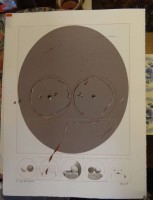 unleserl. signierte Farblithografie, für Frau Zürcher, ohne Titel, BG 66x50 cm