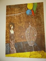 Michele MAINOLI (1927-1991) 1964 Farblithografie,  Frau mit Halskette, für Frau Zürcher, BG 55x44 cm