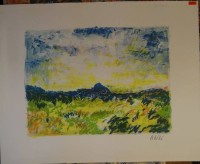 Juan ABELLO PRAT (1922-2008) "Landschaft", Farblithografie, BG 45x56 cm