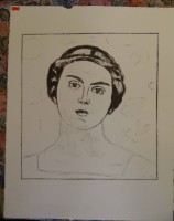 Ferdinand HODLER (1853-1918)  Portrait einer jungen Frau, Lithografie, Neudruck, in Platte signiert, BG 58x46 cm, oberer Rand beschädigt