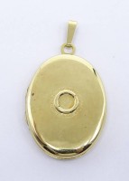 Auktion 332 / Los 1018 <br>Fotomedaillon, 925er-Silber, vergoldet, L. 4,5 cm, 7 gr.