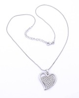 Auktion 332 / Los 1078 <br>Sterling Silber Halskette mit Herzanhänger, L. 45cm, 6,8g.