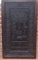 Auktion 332 / Los 15505 <br>grosse chines Schnitzerei, wohl alte Möbeltür, 19.Jhd?, 116x68 cm
