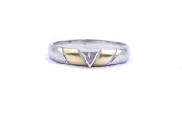 Auktion 332 / Los 1262 <br>925er Silber Ring mit einem klaren Stein, tw. vergoldet, 2,3g., RG 58/59