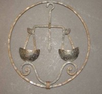 Auktion 332 / Los 15128 <br>schmiedeeisernes Eichamt-Zeichen?, wohl 18/19.Jhd., D-21 cm