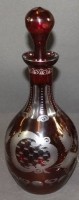 Auktion 332 / Los 10033 <br>kl. Karaffe, Rubinglas mit Barockschliff, H-23 cm