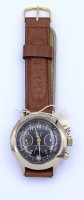 Auktion 332 / Los 2066 <br>Russische Herren Armbanduhr "Poljot", mechanisch, Werk läuft, D. 38mm, Chronograph, in Uhren Schachtel