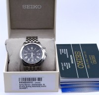 Auktion 332 / Los 2081 <br>Herren Armbanduhr "Seiko" Mod. Kinetic, Automatikwerk, Werk läuft nur kurz, XL, ges. D. 43mm, anbei Schachtel und Dokumente