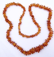 Auktion 332 / Los 1414 <br>Bernstein Halskette, L. 80cm, 48g.