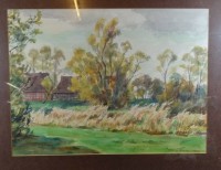 Auktion 332 / Los 4032 <br>Wilhelm Heinrich STÖVER (1895-1980), 1963  "Bauernhaus im Alten Land" Aquarell, in PP 46x58 cm
