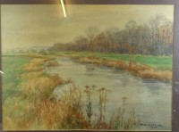 Auktion 332 / Los 4033 <br>Wilhelm Heinrich STÖVER (1895-1980), 1970  "Bachlauf" Aquarell in PP, BG 46x58 cm