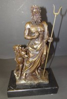 Bronze "Hades mit Cerberus", rückseitig undeutl. signiert "G.L. Bernni..." auf Marmorsockel, H-29 cm, B-17 cm