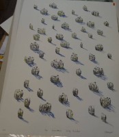 Auktion 332 / Los 5023 <br>Jean Jacques SEMPÉ (1932-2022) , Lithografie "Groupuscules" 82 x 59,5 cm, BG 85x62 cm, Widmung par Madame Lilly Zürcher, E.A.