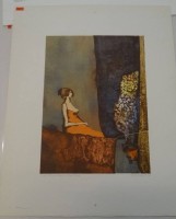 Auktion 332 / Los 5024 <br>Michele MAINOLI (1927-1991) 1964 , Lithografie, italienisch beschriftet "für Frau Zürcher", BG 55x44 cm