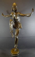 Pierre LE FAGUAYS (1892-1962), Art Deco Tänzerin, H-75 cm, Marmorsockel, (alias  Pierre Laurel)