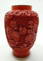 Chinesische Lackvase, H. 14,5 cm