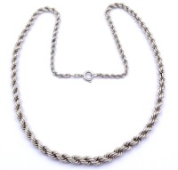 Auktion 333 / Los 1038 <br>Kordel Halskette, Silber 0.835, L. 45cm, 15g.